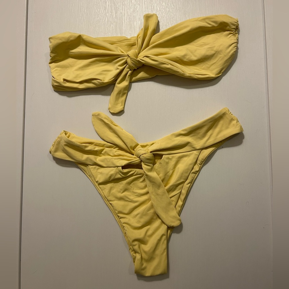 Yellow Tie-Front Bikini Set - Frankie’s Bikinis x Free People